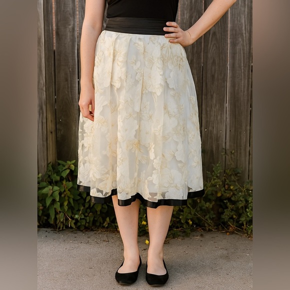 Imperfect NWT Ryu skirt mesh overlay pleated cocktail skirt small medium? white - Picture 14 of 16